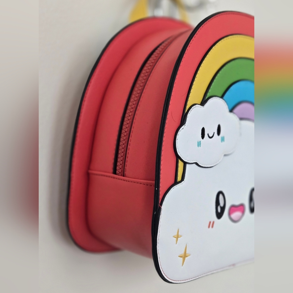 Squishable Rainbow Smiley Cloud Dome Backpack NWT… - image 3